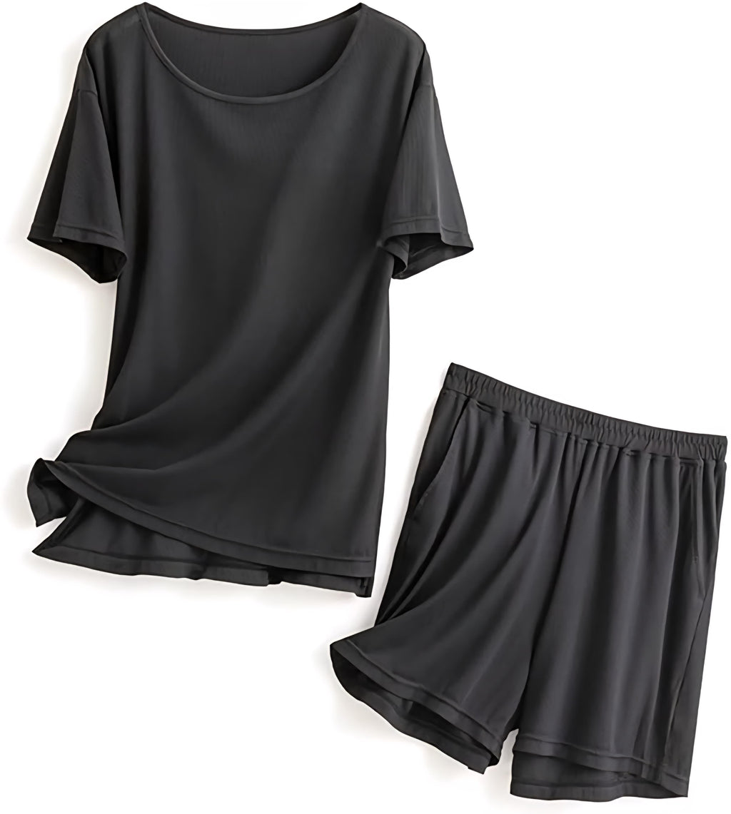 Solid Couple Co-Ord Set (T-Shirt & Shorts) 2 pieces of T-shirts and shorts...
